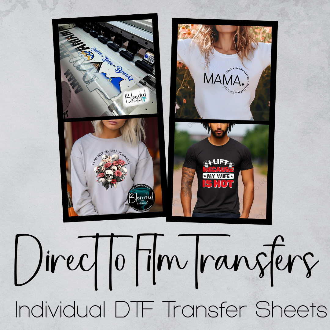 DTF (Direct to Film) Individual Transfer Sheets - Commercial Prints