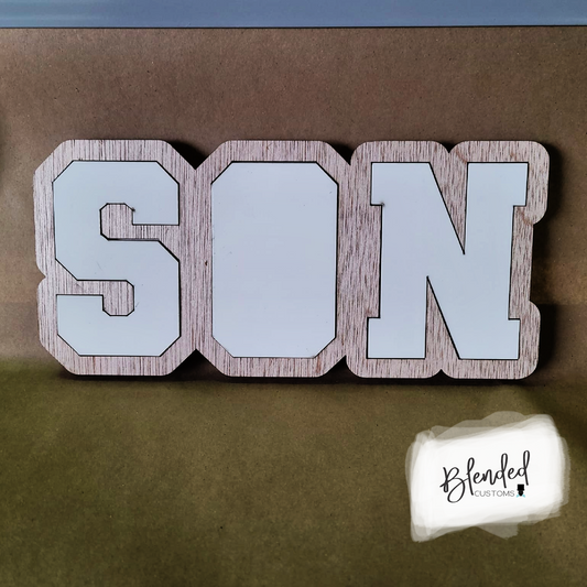 Son Sublimation Blank with Wood Frame
