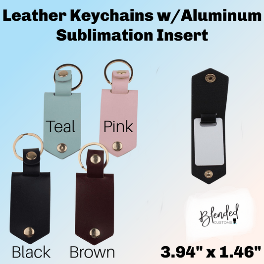 Leather Keychain with Aluminum Sublimation Insert