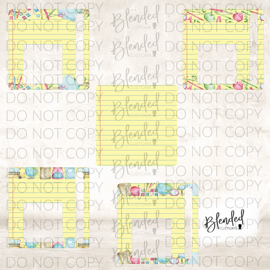 School Bordered Notebook Note Holder PNG Download