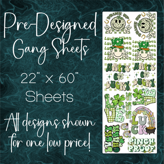 22" x 60" Pre-Made Gang Sheet - St. Patrick's Day 1