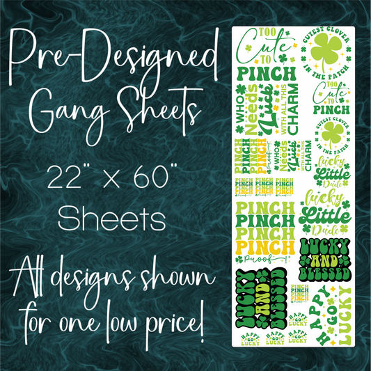 22" x 60" Pre-Made Gang Sheet - St. Patrick's Day 2