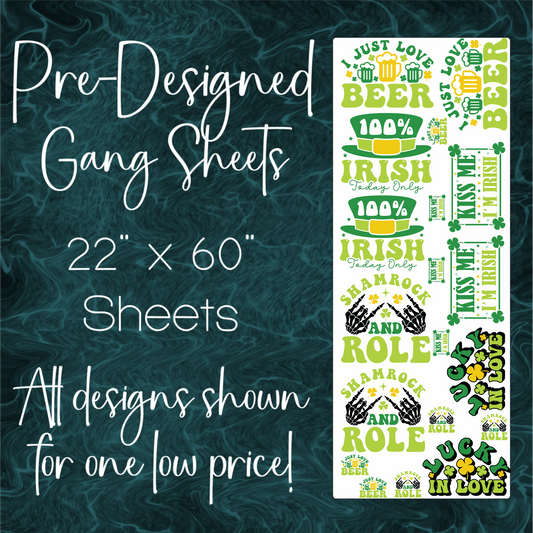 22" x 60" Pre-Made Gang Sheet - St. Patrick's Day 3