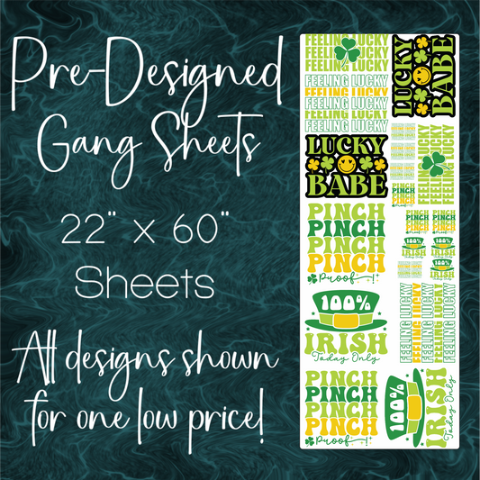 22" x 60" Pre-Made Gang Sheet - St. Patrick's Day 4