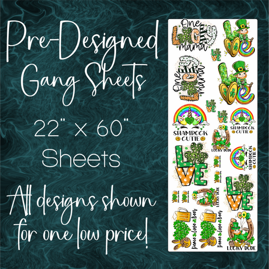 22" x 60" Pre-Made Gang Sheet - St. Patrick's Day 5