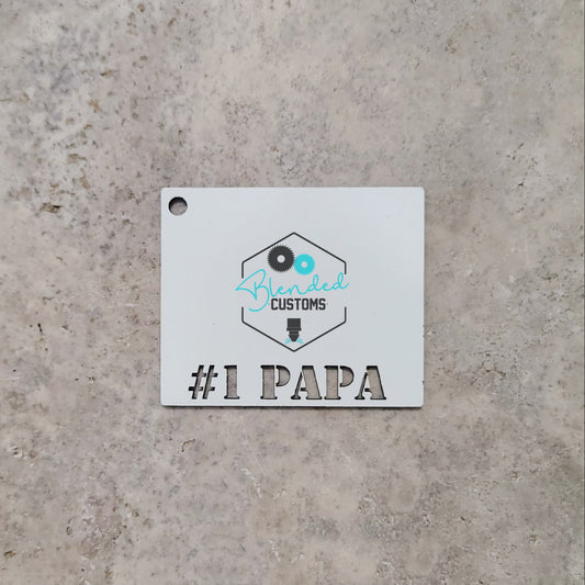 #1 Papa Keychain Sublimation Blank- 10 Packs