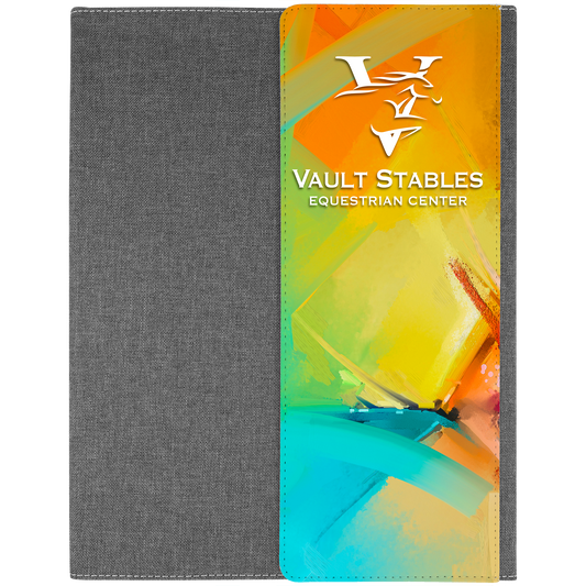 9 1/2" x 12" Subli-Tru Portfolio Fold Over Flap Front Cover with Note Pad