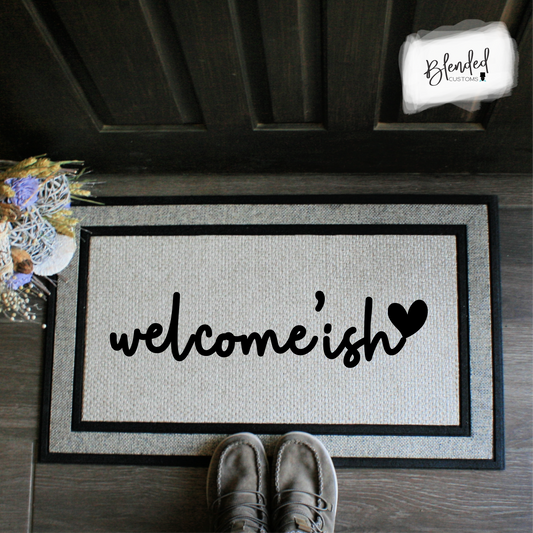 Welcome'ish with Heart Doormat Digital Design