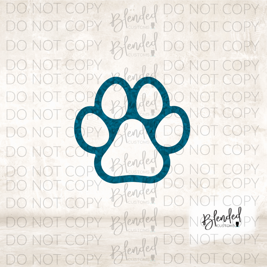 Blue Swirl Dog Paw Ornament PNG Download