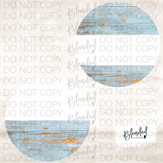 Blue Wooden Round PNG Download - Set of 5