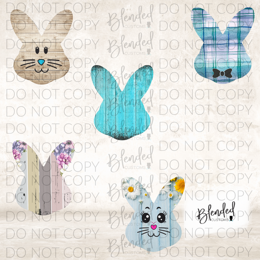 Bunny Head Easter Basket Tag PNG Download