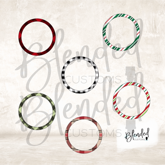 Cirlce Plaid Frame Ornament PNG Download
