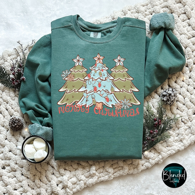 Merry Christmas Boho Trees DTF Transfer