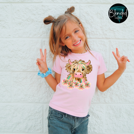 Floral Cow DTF Transfer