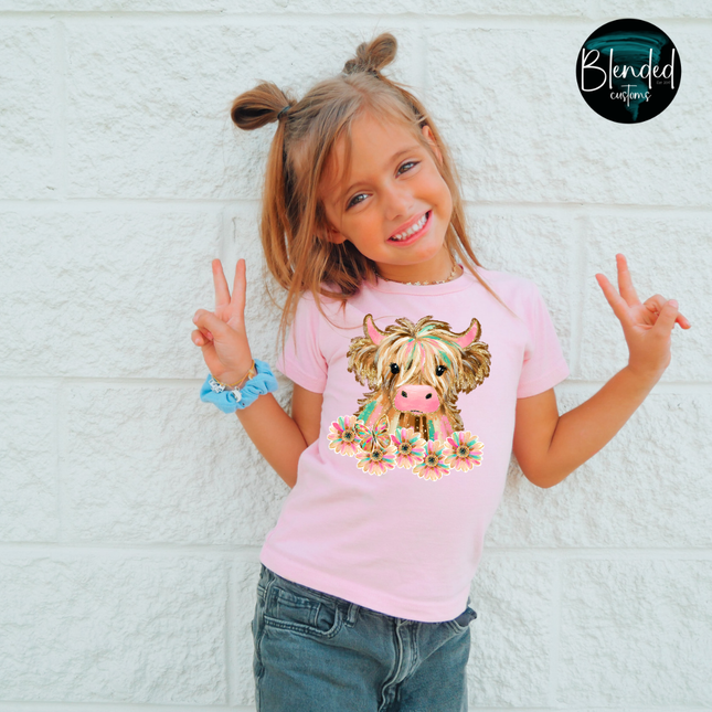 Floral Cow DTF Transfer