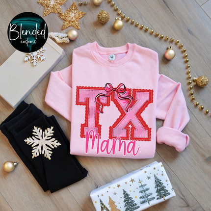 Pink Christmas States DTF Transfer