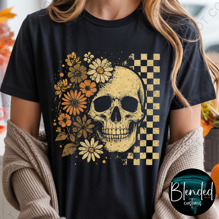 Floral Skull Direct to Film Transfer