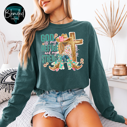 God Is My Refuge and My Strength DTF Transfer