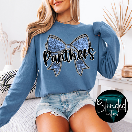 Glitter Mascot Bow DTF Transfer - Custom Transfer TAT 24-48 Hours