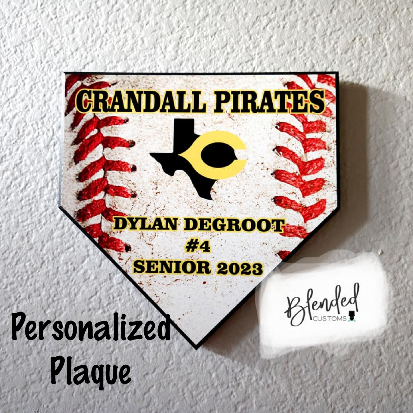 Personalized Baseball Home Plate Plaque