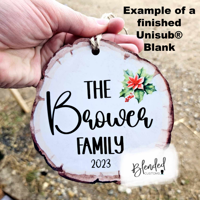 Live Edge Wooden Round Sublimation Christmas Ornament - Set of 10