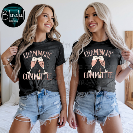 Champagne Committee Wedding DTF Transfer