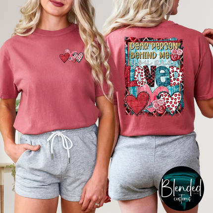 Dear Person Behind Me Valentines DTF Transfer