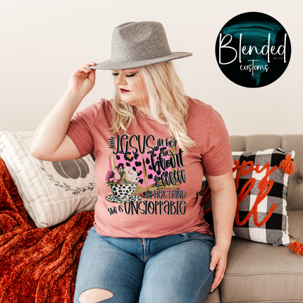 Jesus and Coffee DTf Transfer