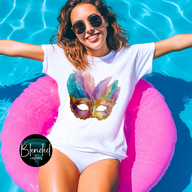 Mardi Gras Mask DTF Transfer