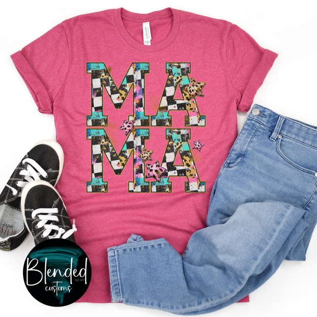 Mama Western Checkers DTF Transfer