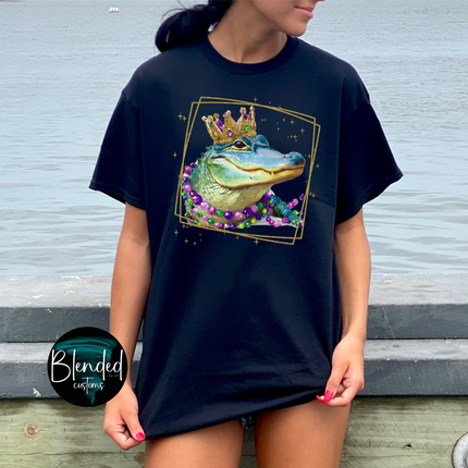 Mardi Gras Gator DTF Transfer