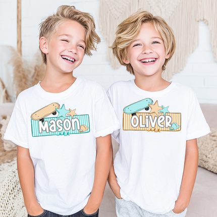 Kid's Seersucker Name Frames DTF Transfer - Custom Transfer TAT 24-48 Hours