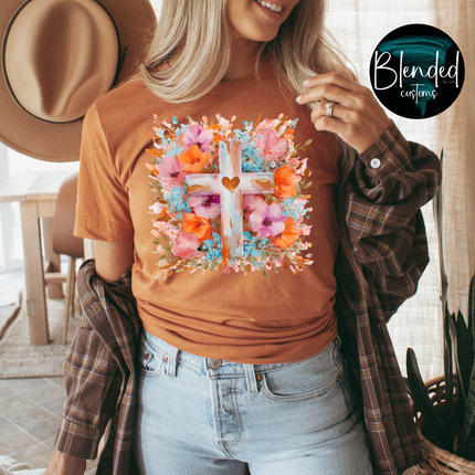 Fall Floral Cross DTF Transfer