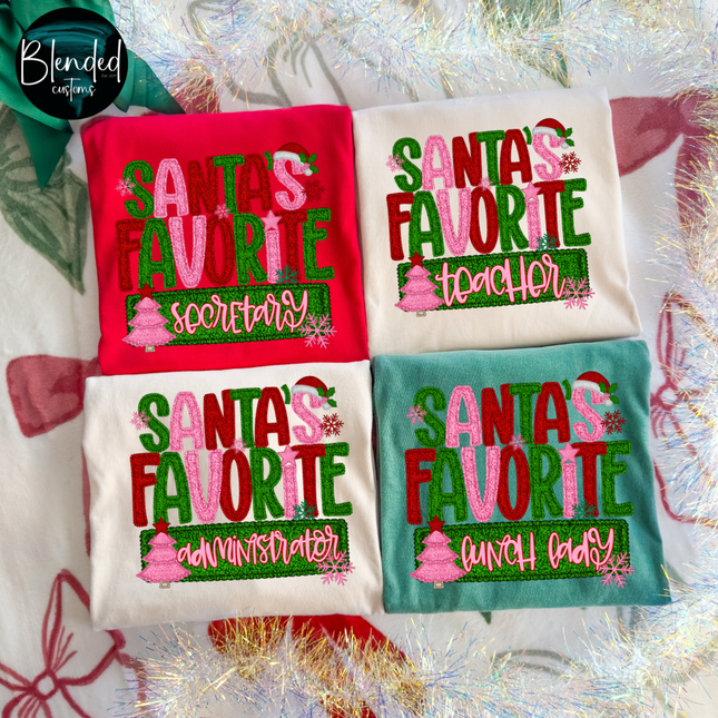 Santa's Favorite Custom Occupation DTF Transfer