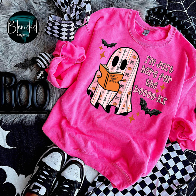 I'm Just Here For The Booo-ks DTF Transfer