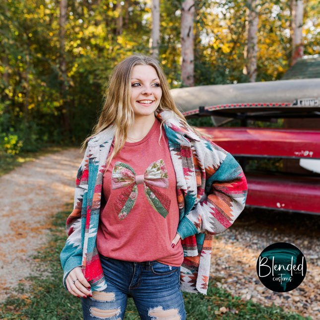 Christmas Quilted Bow DTF Transfer