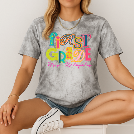 Quirky Neon Grade Level DTF Transfer