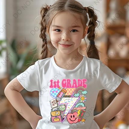 1st Grade Retro Back to School Direct to Film Transfer