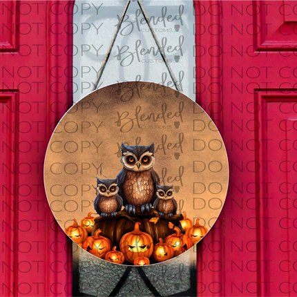 Spooky Owl Round PNG Download