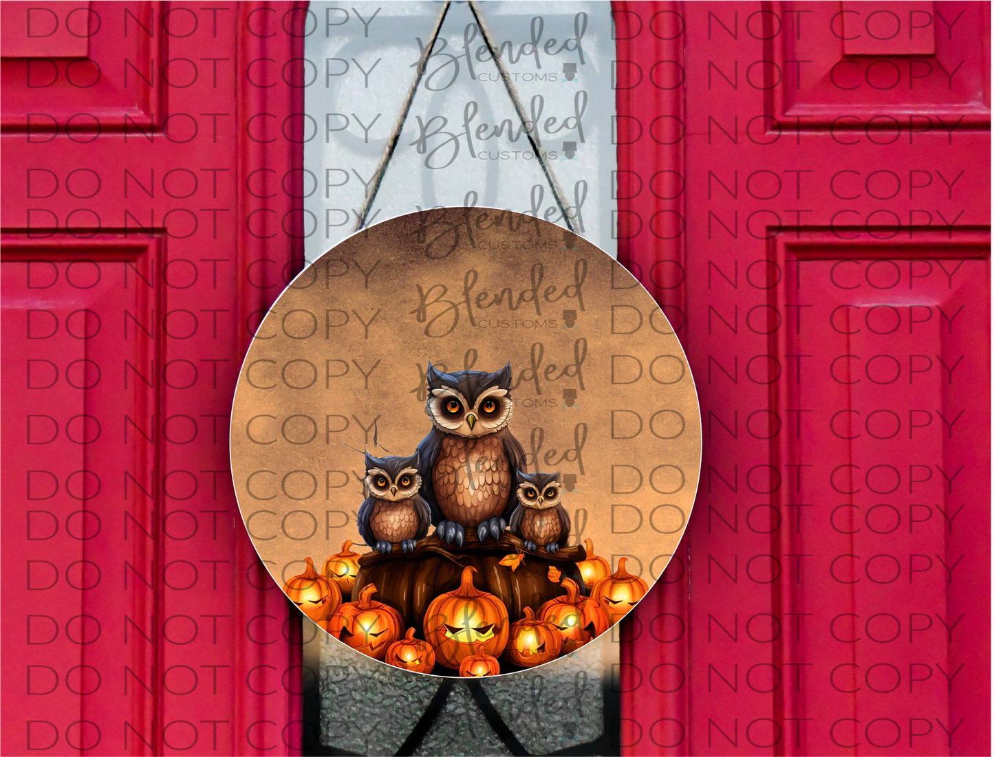 Spooky Owl Round PNG Download