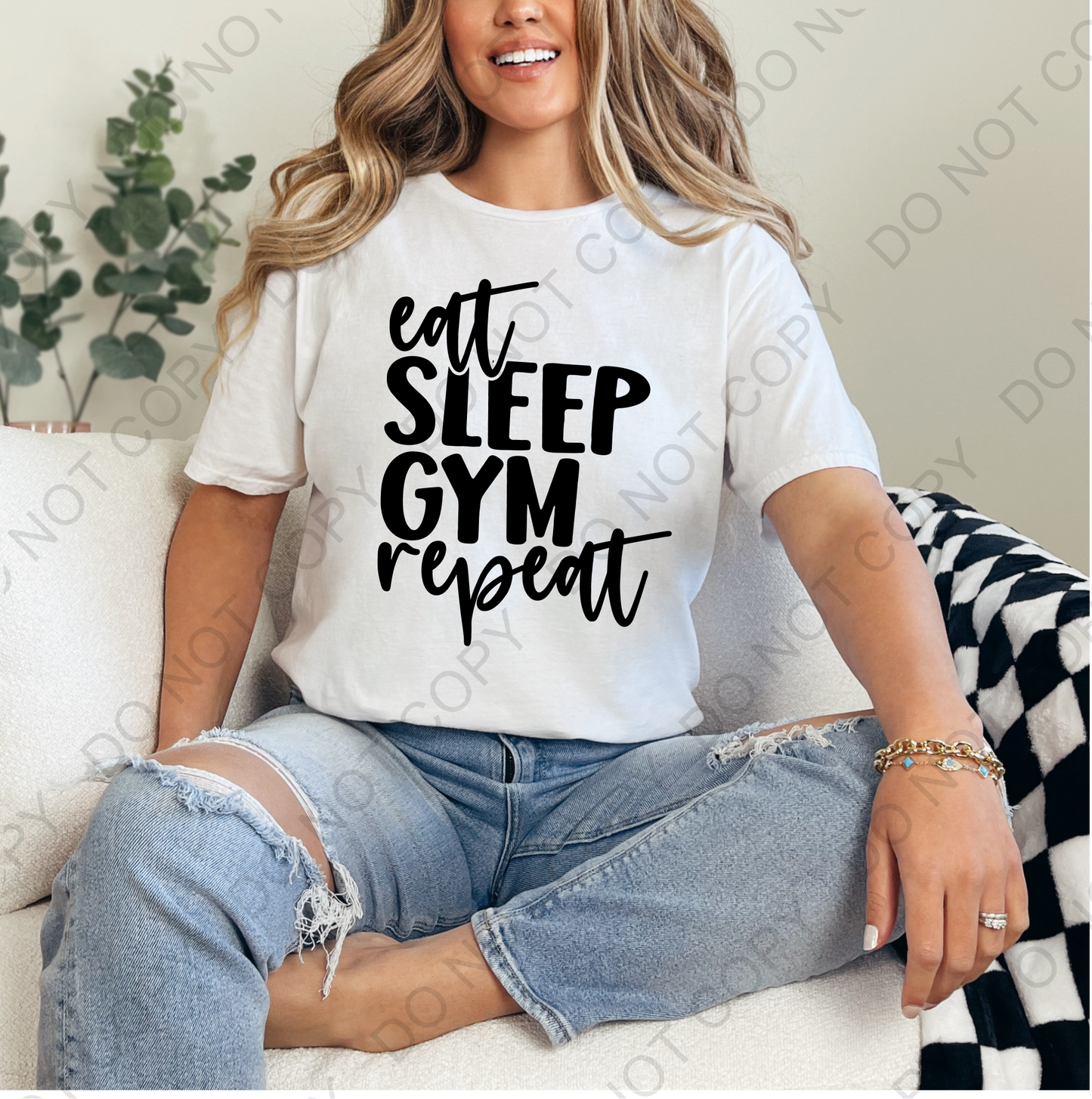 Eat Sleep Gym Repeat DTF Transfer