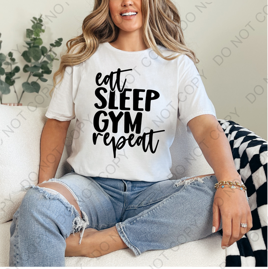 Eat Sleep Gym Repeat DTF Transfer