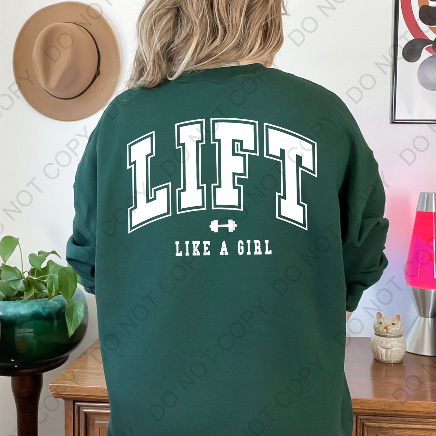 White Lift Like A Girl DTF Transfer