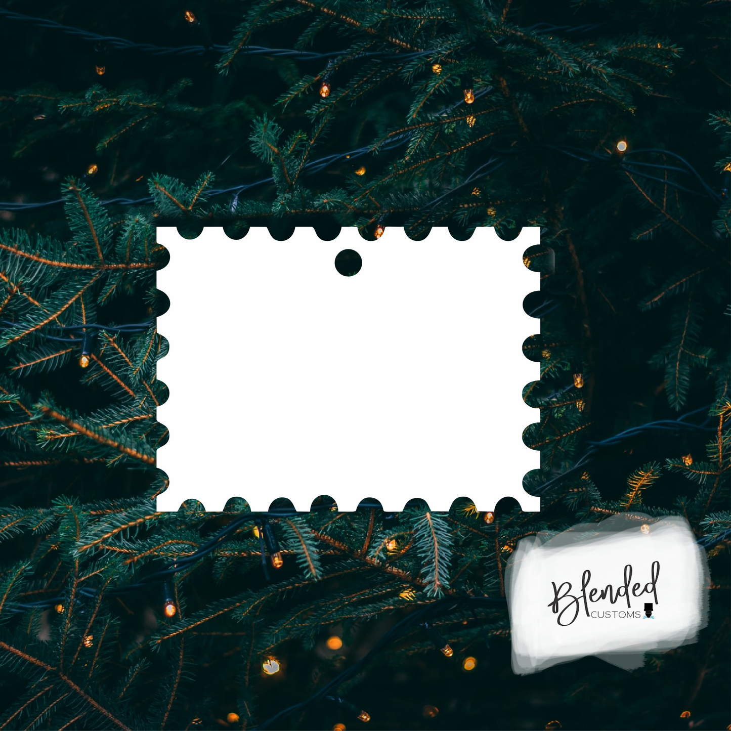 Horizontal Photo Stamp Christmas Ornament