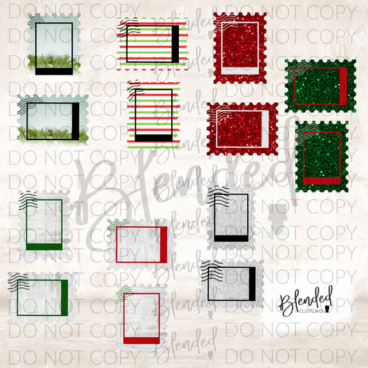 Photo Stamp Ornament PNG Download