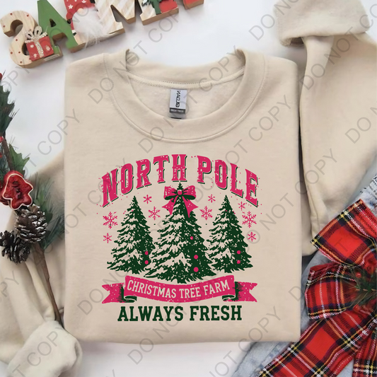 North Pole Tree Farm Direct to Film Transfer