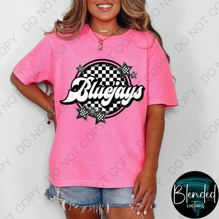 Bluejays Checked Mascot DTF Transfer