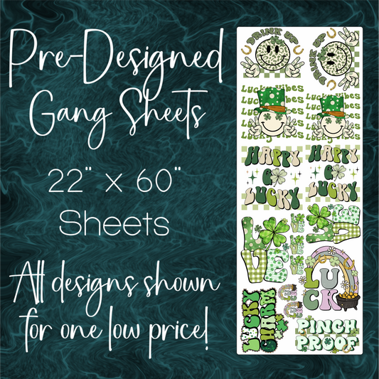 22.5" x 60" Pre-Made Gang Sheet - St. Patrick's Day 1