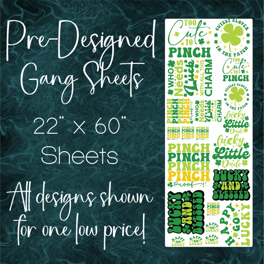 22.5" x 60" Pre-Made Gang Sheet - St. Patrick's Day 2