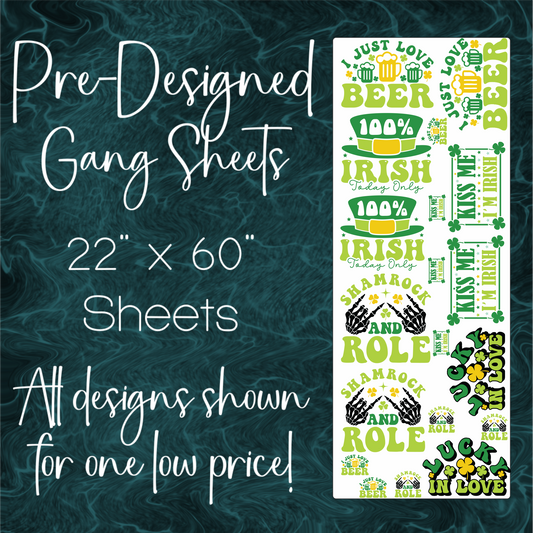 22.5" x 60" Pre-Made Gang Sheet - St. Patrick's Day 3